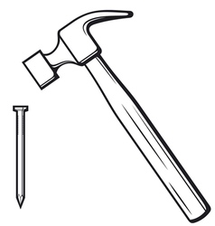 Hammer and nail Royalty Free Vector Image - VectorStock