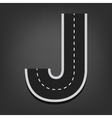 j letter road font vector image