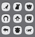 set of 9 editable zoo icons includes symbols vector image vector image