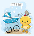 greeting card its a boy with baby carriage vector image