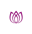 lotus flower line abstract yoga logo vector image