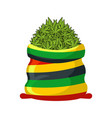 rasta sack cannabis large bag marijuana vector image