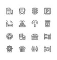 city elements icon set in thin line style vector image vector image