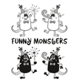 contour and silhouette monsters set vector image vector image
