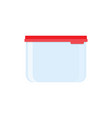 plastic food container red lid vector image vector image