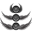 set monochrome patterns - wheel vector image vector image