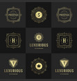 vintage logos and monograms set elegant flourishes vector image vector image