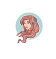 portrait beautiful nature girl for your logo vector image vector image