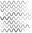 set waves of a zigzag with rounded corners vector image vector image