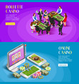 casino isometric banners set vector image