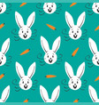 cute bunny seamless pattern hand drawn vector image