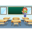 a teacher in the classroom vector image vector image