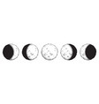 antique style hand drawn dot work moon phases vector image
