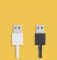 usb cable icon isolated on white and black vector image