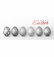 happy easter color easter eggs on white background vector image