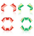 set of frosted arrows red green vector image