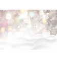 christmas background with snow on bokeh lights vector image