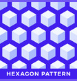 hexagon seamless abstract cube pattern blue color vector image vector image