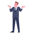 businessman shrugging shoulders doubtful man vector image