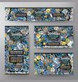 cartoon doodle set of space corporate identity vector image vector image