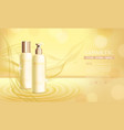 bottle essence mockup on red bokeh background vector image vector image