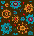 colorful seamless pattern with flowers vector image