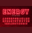 neon light alphabet extra glowing font design vector image
