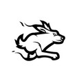 rabbit mascot logo black and white version vector image vector image
