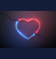 red and blue light neon heart vector image