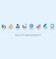 facility management banner with icons real vector image vector image