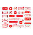 live stream icons video broadcast and translation vector image vector image