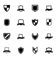 black icon shield icons set vector image