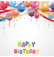 celebration balloon with confetti vector image vector image