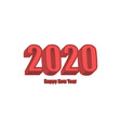 happy new year 2020 red isometry 3d text vector image vector image