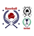three baseball emblems or badges vector image