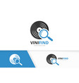 vinyl and loupe logo combination record vector image
