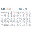 set line icons finance vector image