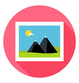 flat landscape picture circle icon with long vector image vector image