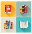 set of book icons in flat design style vector image vector image
