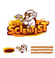 crazy professor mascot logo vector image