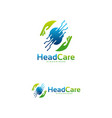 head care logo designs concept brain vector image