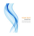 blue abstract wave design element smoke vector image vector image