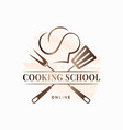 chef master watercolor logo with hat on white vector image