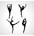 creative silhouettes of 4 gymnastic girl art vector image vector image