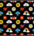 cartoon funny seamless pattern vector image