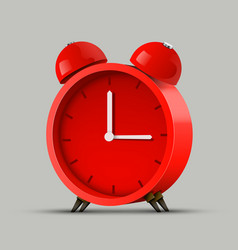 Red alarm clock isolated realistic 3d mockup Vector Image