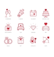 wedding icons set vector image