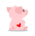 cute pink pig sitting backwards vector image