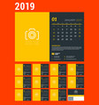 desk calendar for 2019 year design template vector image