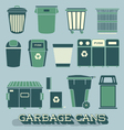 garbage and recycling cans vector image
